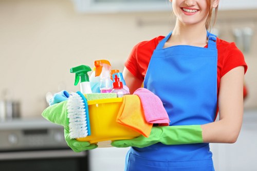 Deep cleaning of carpets in a Knightsbridge commercial corridor