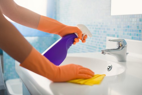 Careful oven cleaning process in a local Knightsbridge property