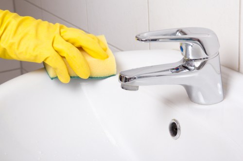 Cleaning stairwells and landings in a Knightsbridge communal property