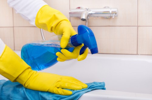 Professional cleaning of shared areas in a Knightsbridge mixed-use building