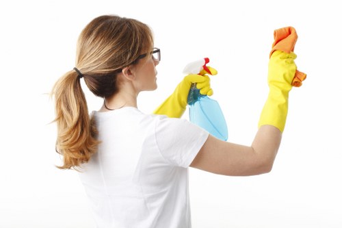 Professional cleaner servicing glass on a Knightsbridge apartment building